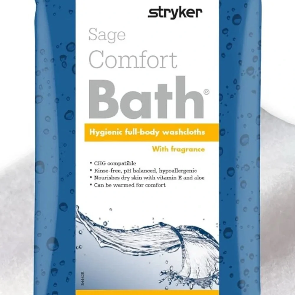 Sage Comfort Bath Disposable Washcloths - Blue